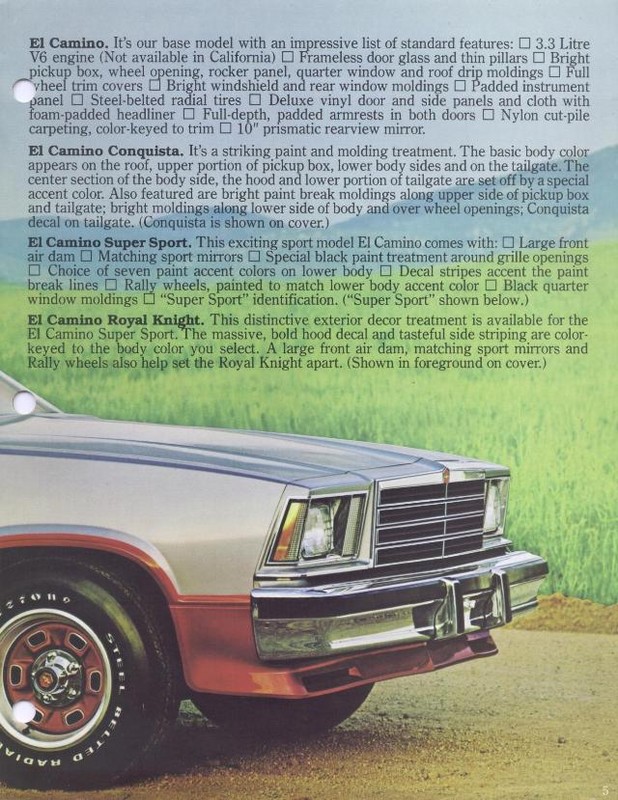 1979 Chevrolet El Camino Brochure Page 4